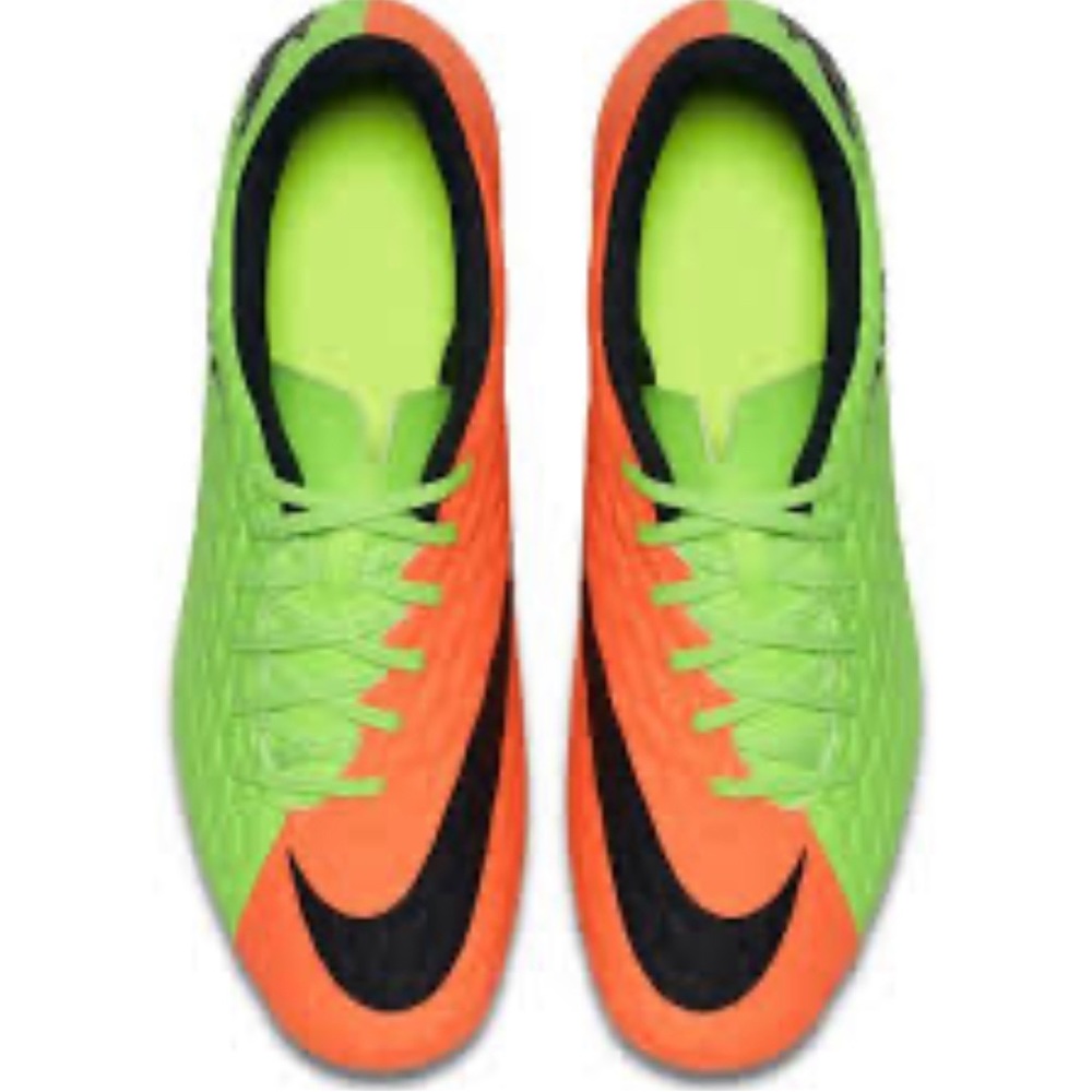 Nike Hypervenom Phade III FG Green and Orange Football Shoes